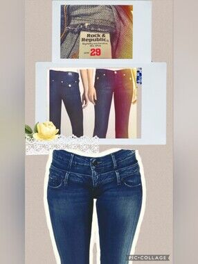 2 Size 29 Rock & Republic Dark Blue Women’s LOW-RISE Jeans